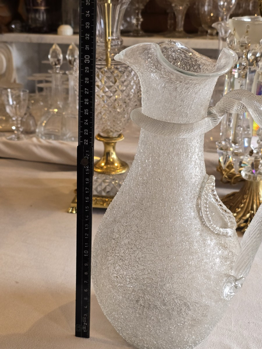Brocca rinfrescatoio antica in vetro soffiato Baccarat-photo-5