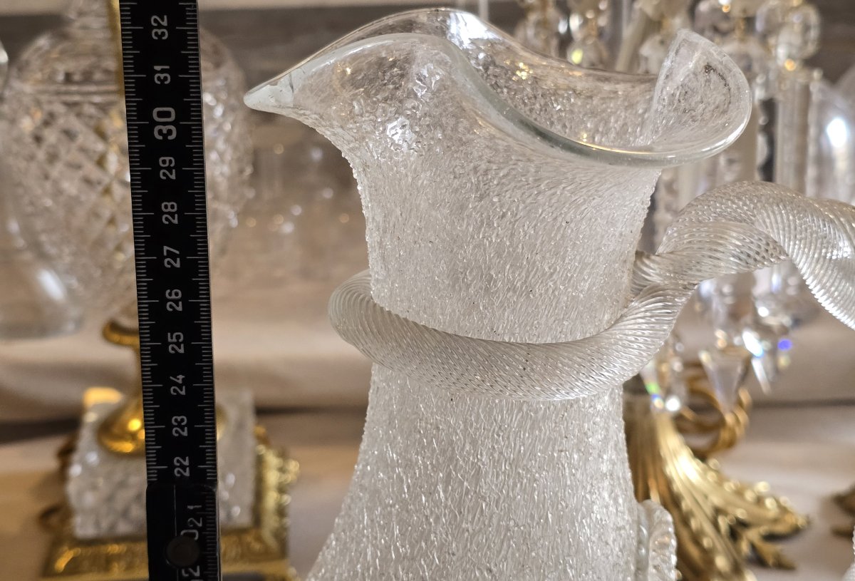 Brocca rinfrescatoio antica in vetro soffiato Baccarat-photo-6