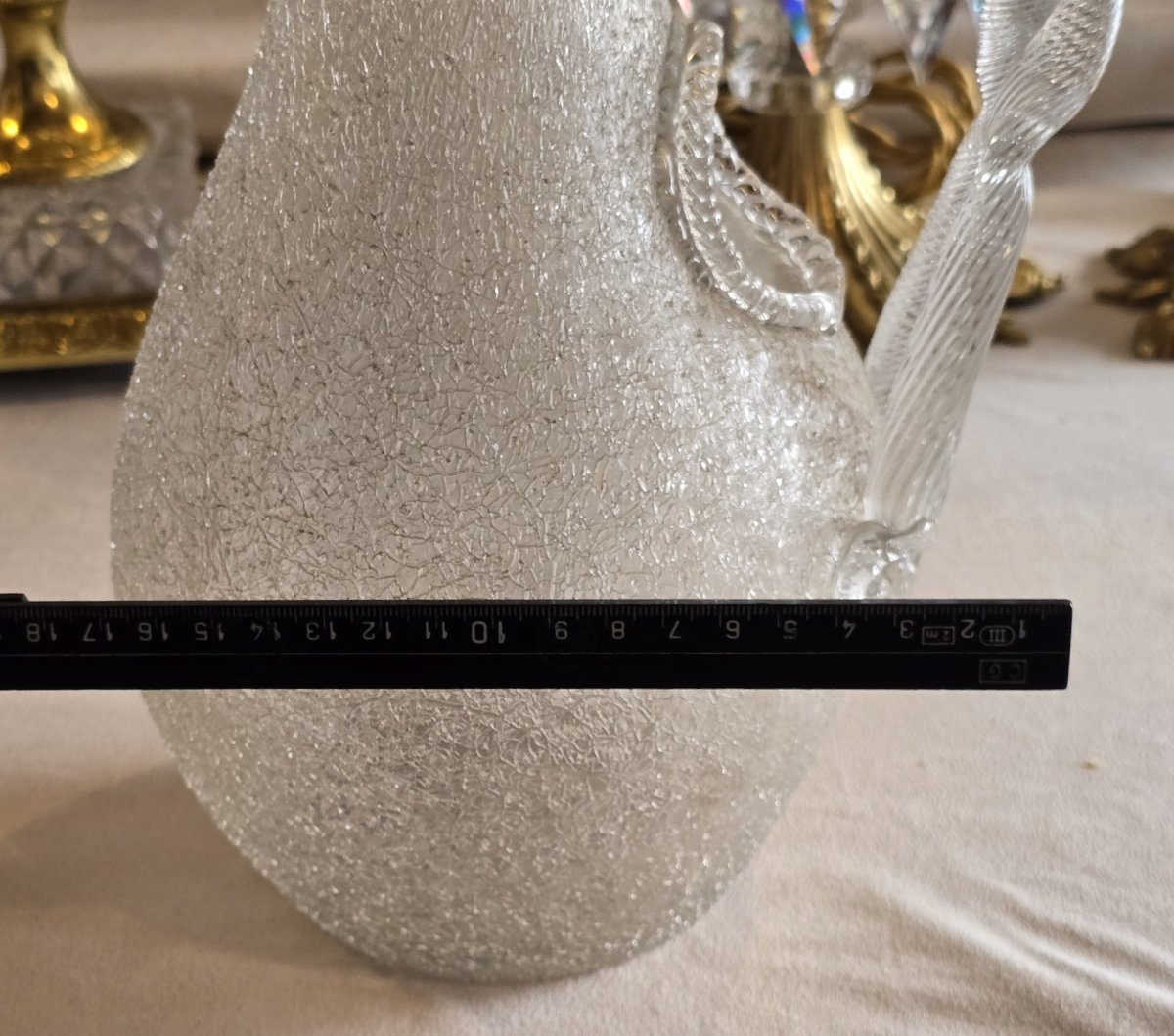 Brocca rinfrescatoio antica in vetro soffiato Baccarat-photo-7