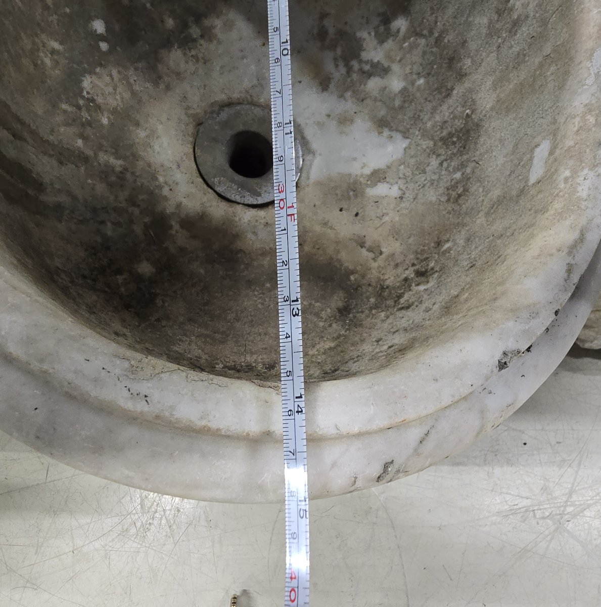 Antico lavabo in marmo bianco di Carrara, XIX secolo-photo-6