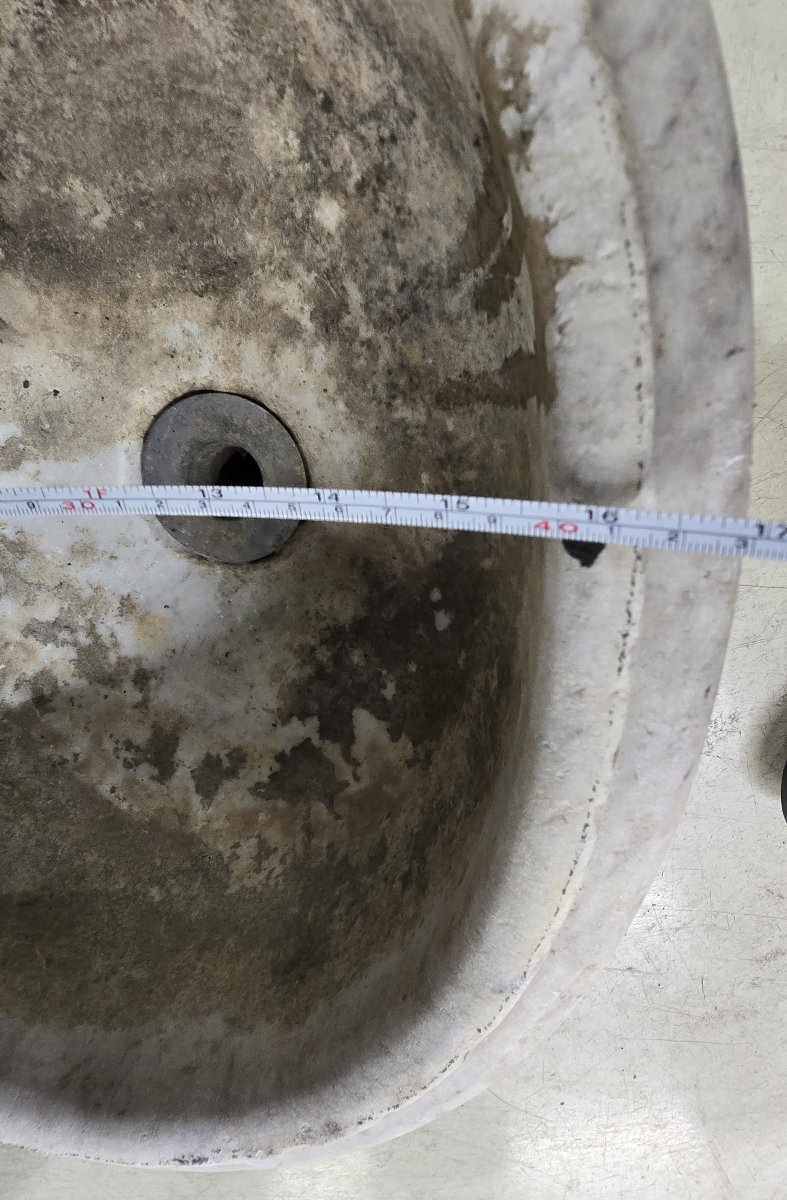 Antico lavabo in marmo bianco di Carrara, XIX secolo-photo-7