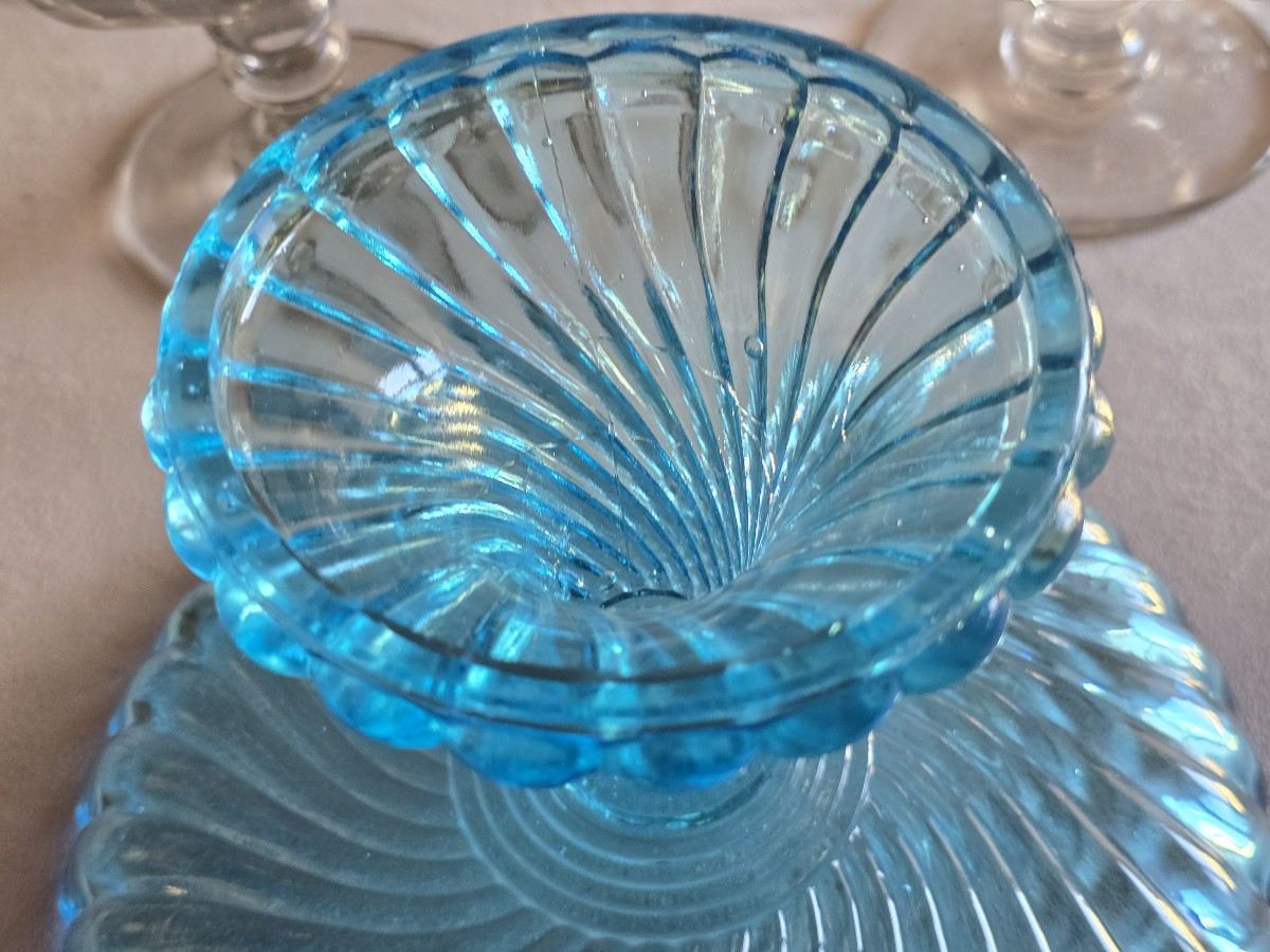 Antica alzatina in vetro stampato modello Bambou di Baccarat-photo-2