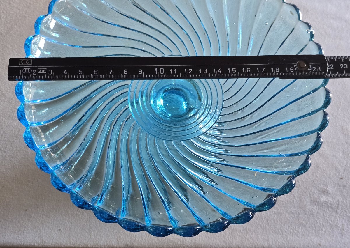 Antica alzatina in vetro stampato modello Bambou di Baccarat-photo-4