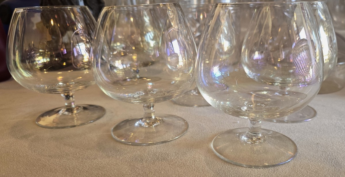 Insieme di 6 calici da cognac in vetro  soffiato Nason moretti anni '60-photo-4