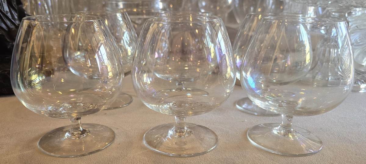 Insieme di 6 calici da cognac in vetro  soffiato Nason moretti anni '60