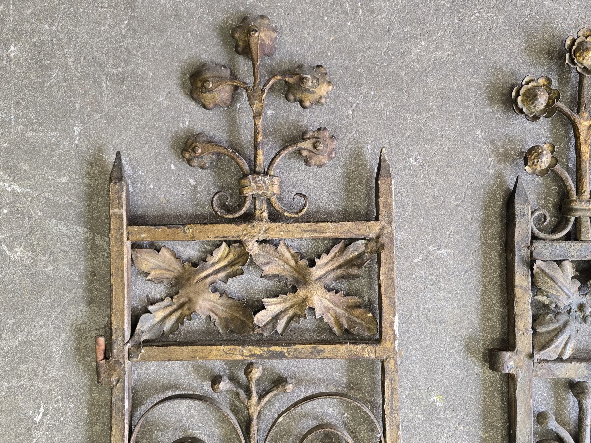 Antica grata d’interno in ferro battuto dorato – Italia, prima metà del XX secolo.-photo-2