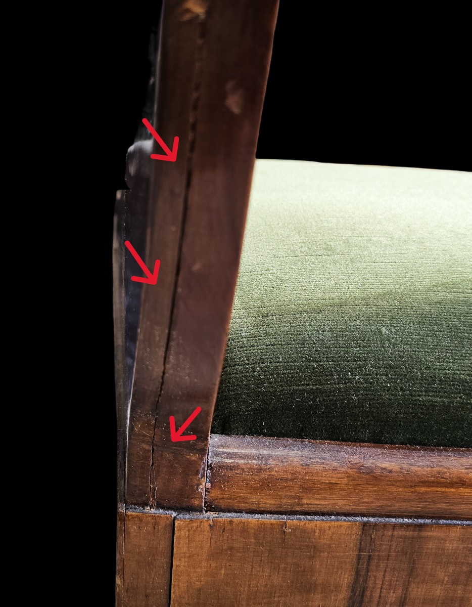 Coppia di sedie in noce stile Direttorio – Italia, metà del XX secolo-photo-5