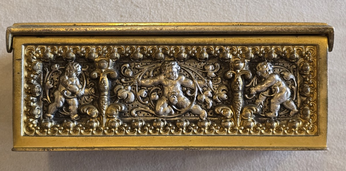 Cofanetto portagioie in bronzo dorato Erhart & Söhne, Germania, circa 1900-photo-2