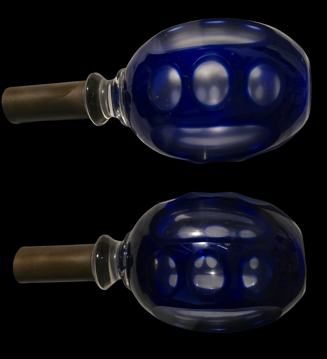 Coppia di antiche terminali in cristallo molato-photo-3