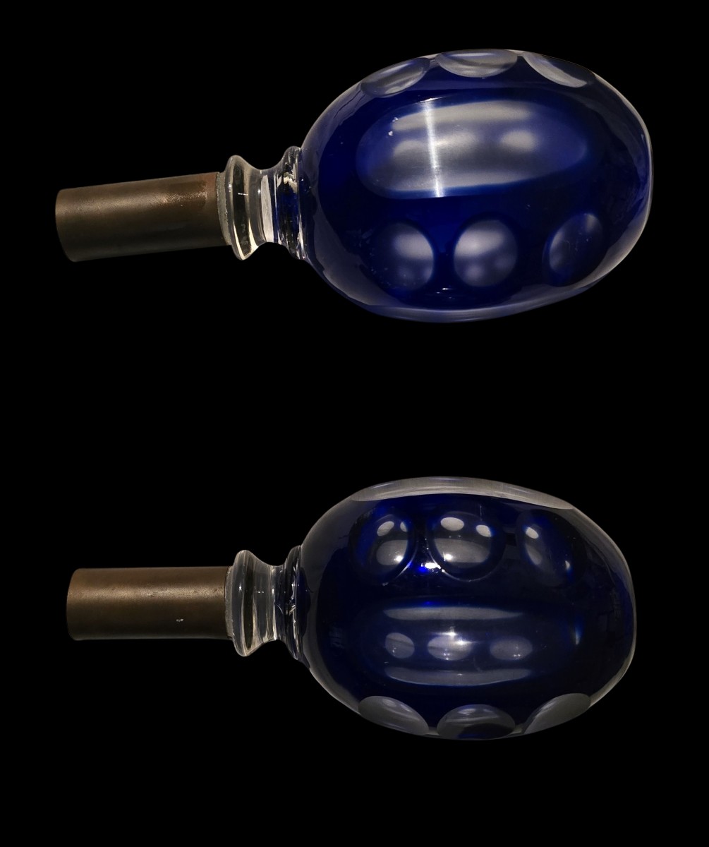 Coppia di antiche terminali in cristallo molato-photo-4