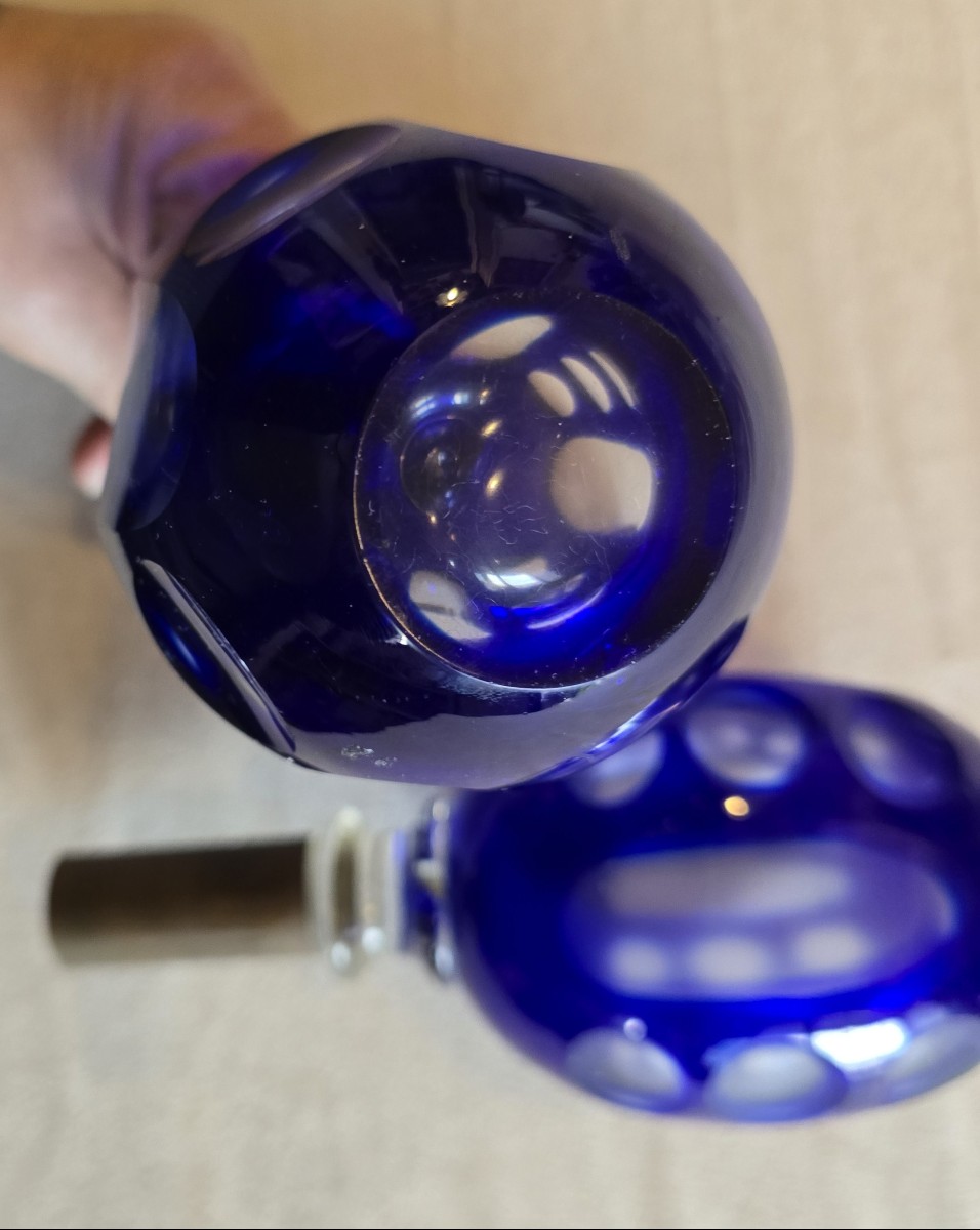 Coppia di antiche terminali in cristallo molato-photo-2