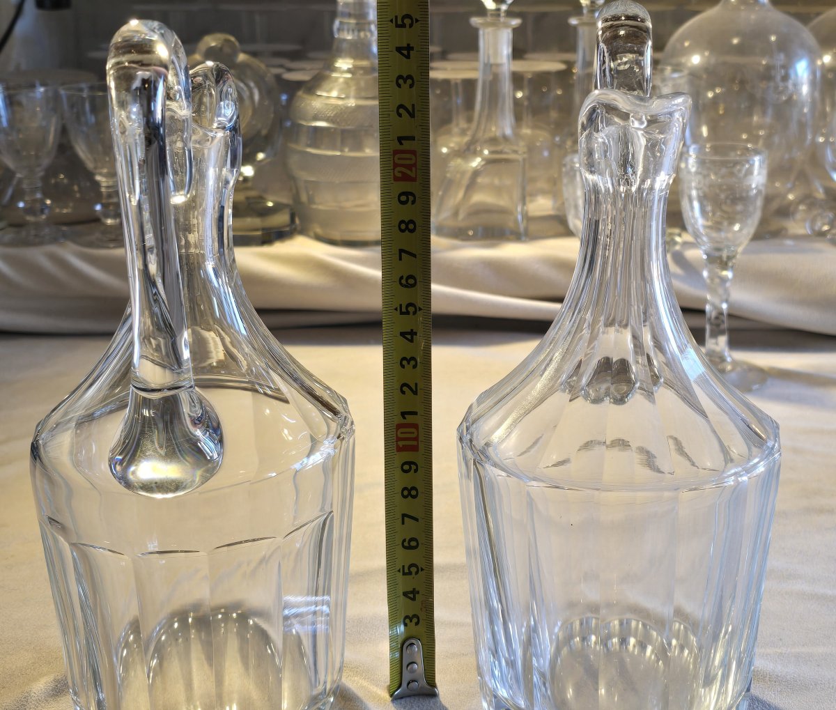 Coppia di brocche  antiche in cristallo Saint‑Louis-photo-4
