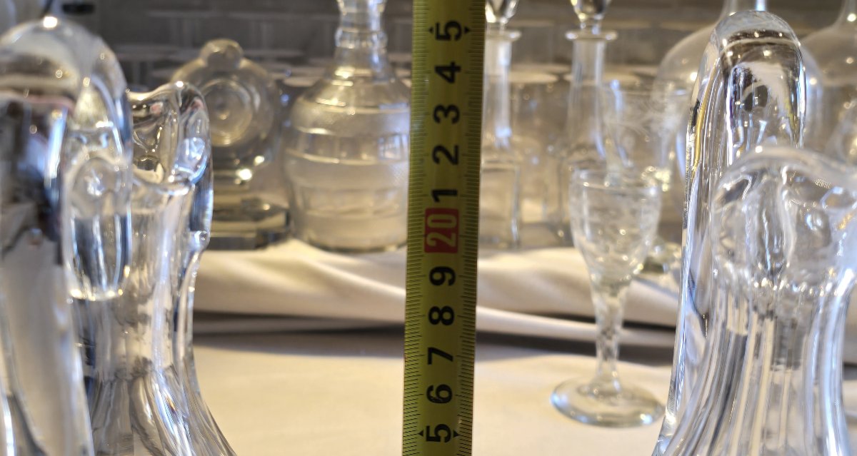 Coppia di brocche  antiche in cristallo Saint‑Louis-photo-5