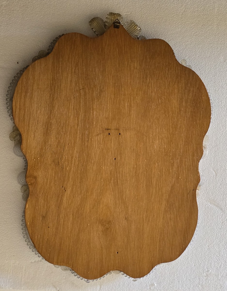 Antico specchio da muro veneziano, metà XX secolo-photo-3