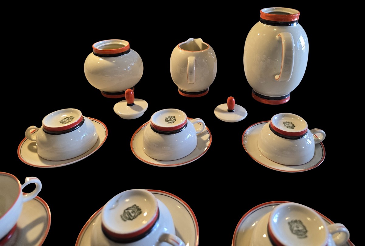 servizio da caffè in porcellana  Art Déco Guido Andlovitz per Laveno-photo-2