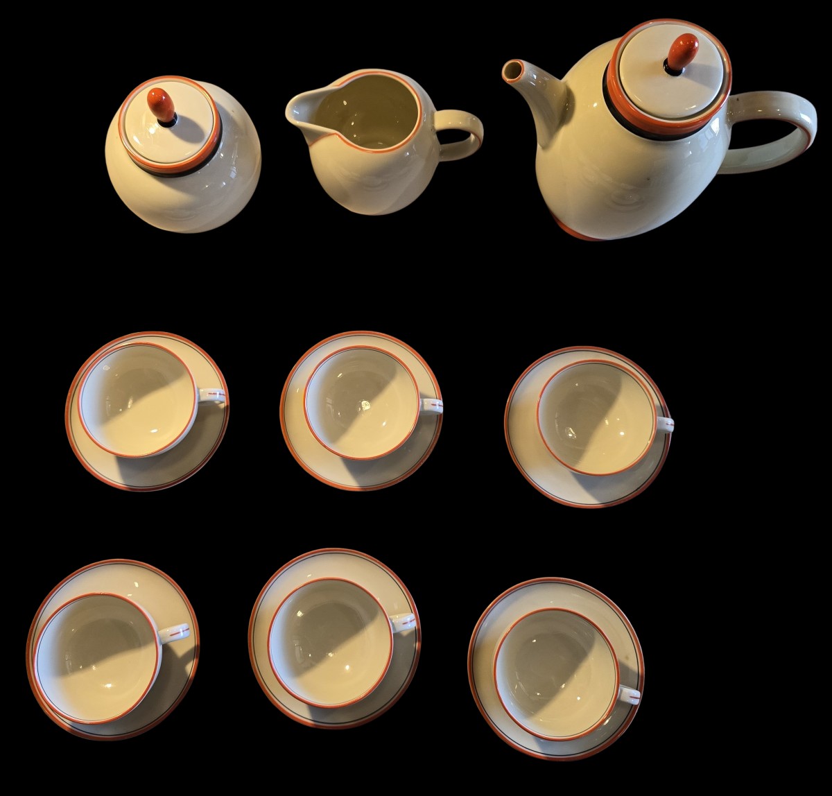 servizio da caffè in porcellana  Art Déco Guido Andlovitz per Laveno-photo-3