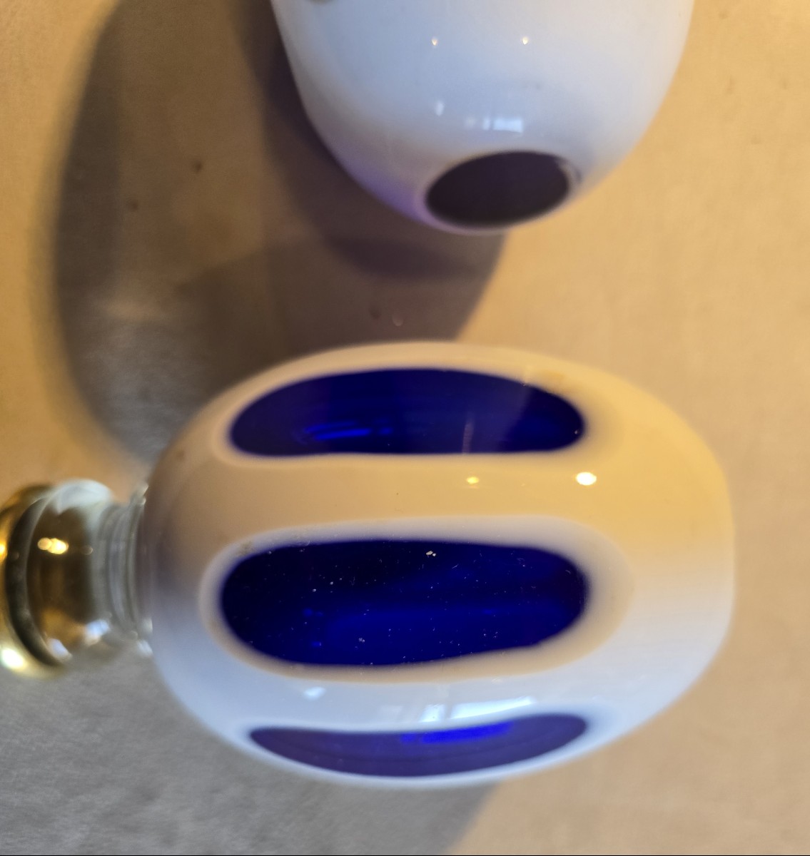 Coppia di antichi terminali da scala in cristallo di Boemia-photo-3