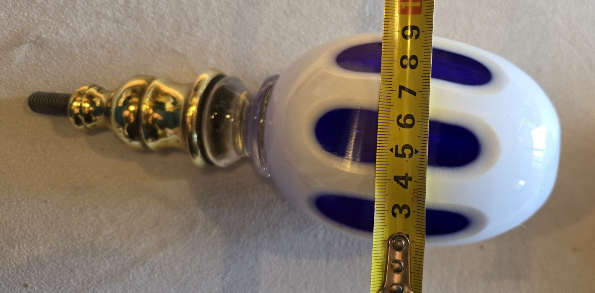 Coppia di antichi terminali da scala in cristallo di Boemia-photo-2