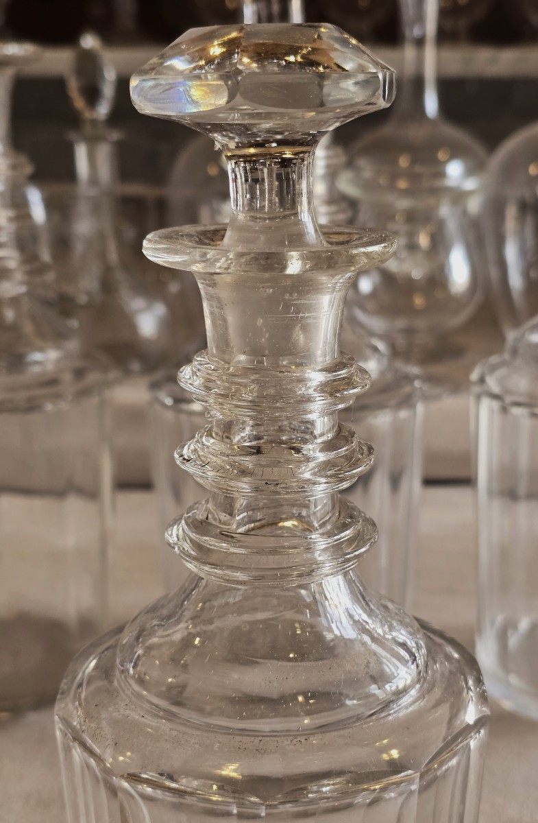 Bottiglia antica n.1 in cristallo sfaccettato - inizio XX secolo.-photo-1