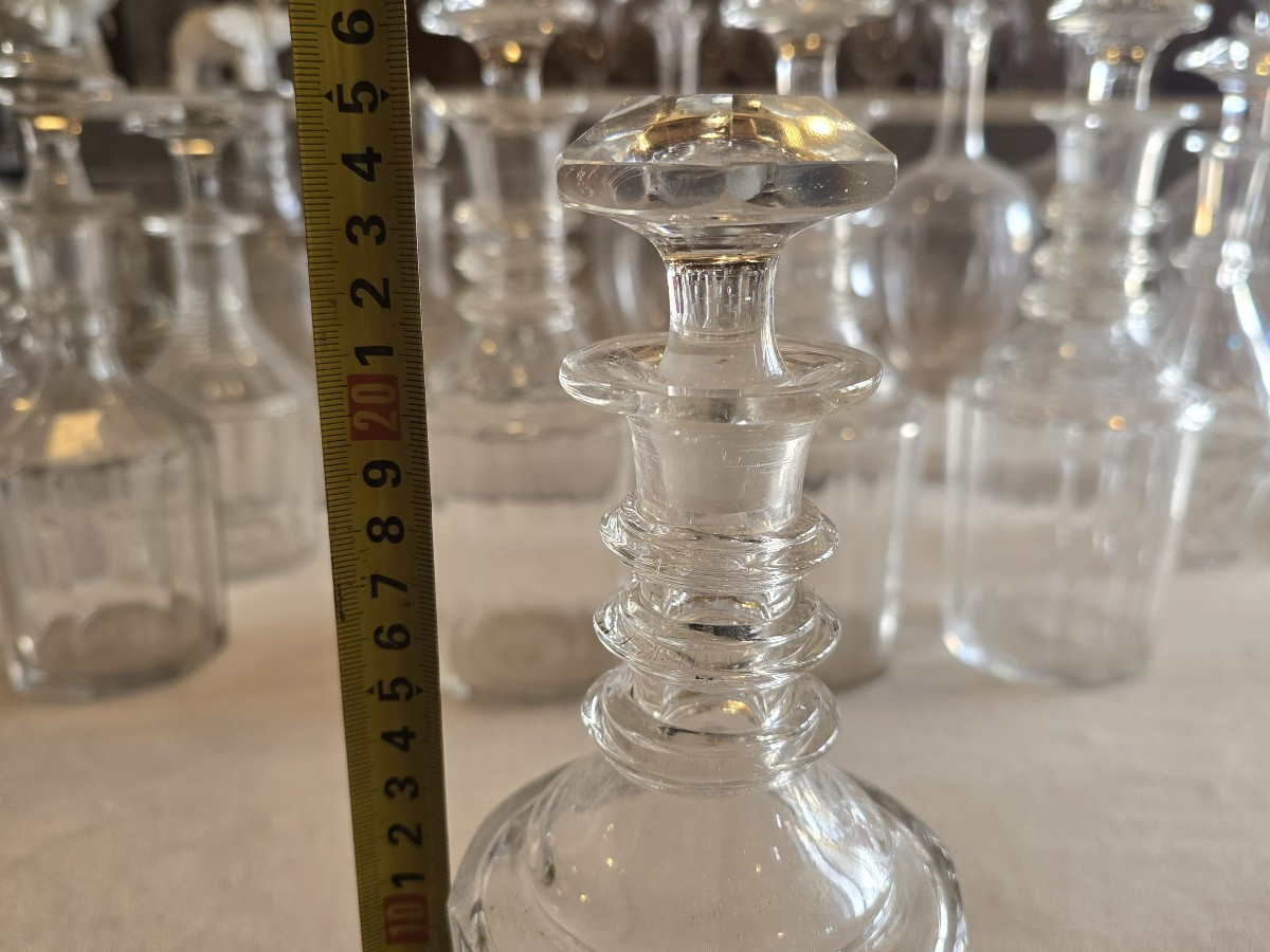 Bottiglia antica n.1 in cristallo sfaccettato - inizio XX secolo.-photo-4