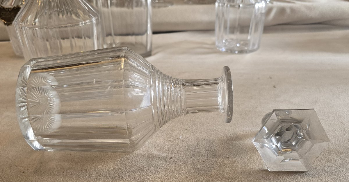 Bottiglia antica n.5 in cristallo molato- Inghilterra XIX esimo secolo-photo-2