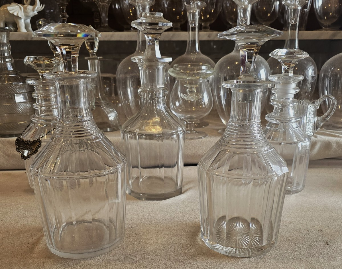 Bottiglia antica n.5 in cristallo molato- Inghilterra XIX esimo secolo-photo-6