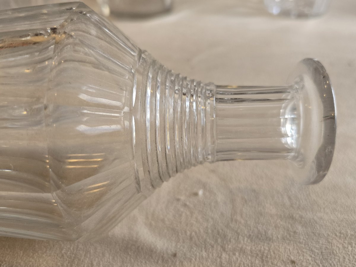 Bottiglia antica n.6 in cristallo molato - Inghilterra XIX esimo secolo-photo-4