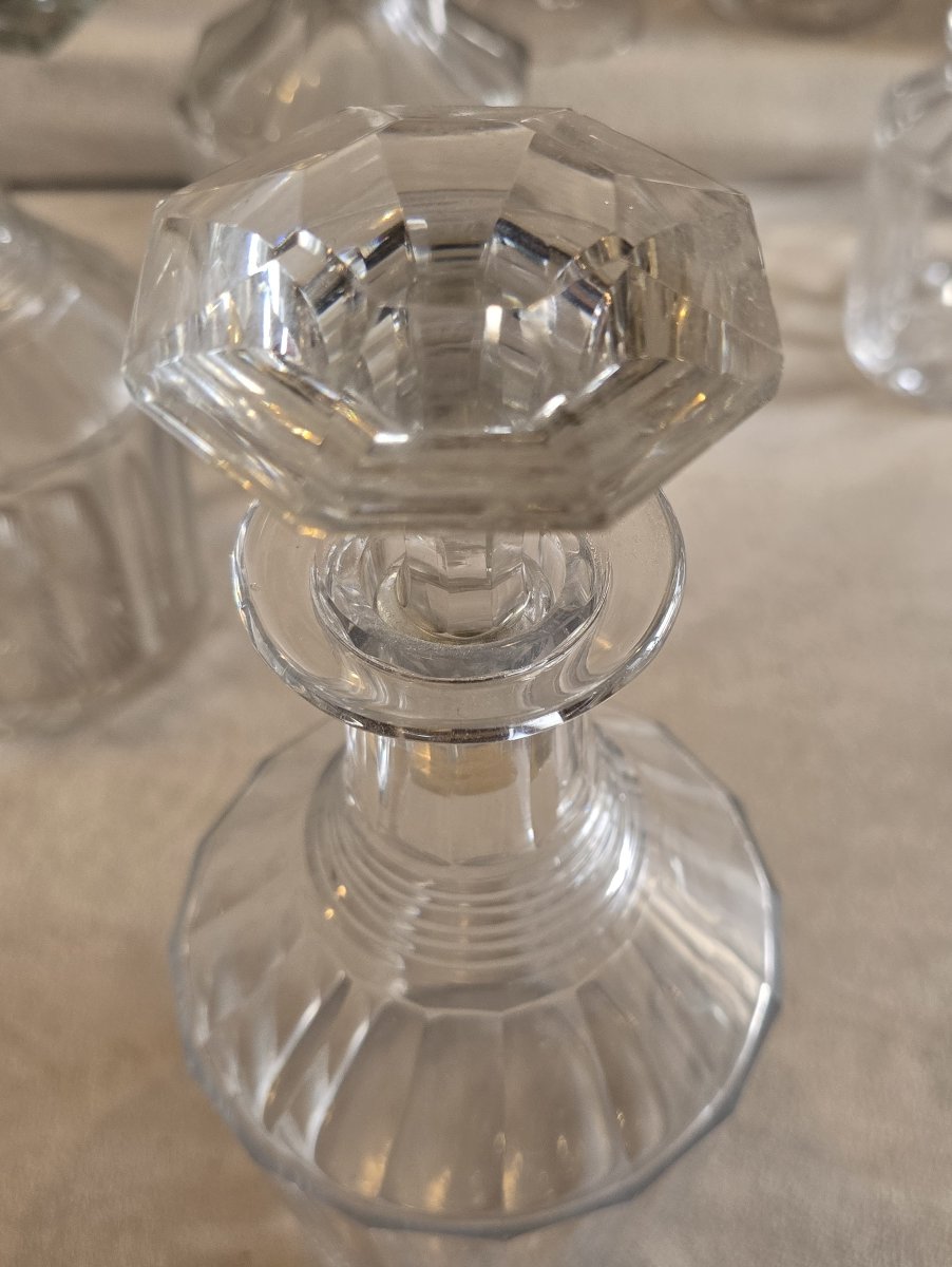 Bottiglia antica n.6 in cristallo molato - Inghilterra XIX esimo secolo-photo-1