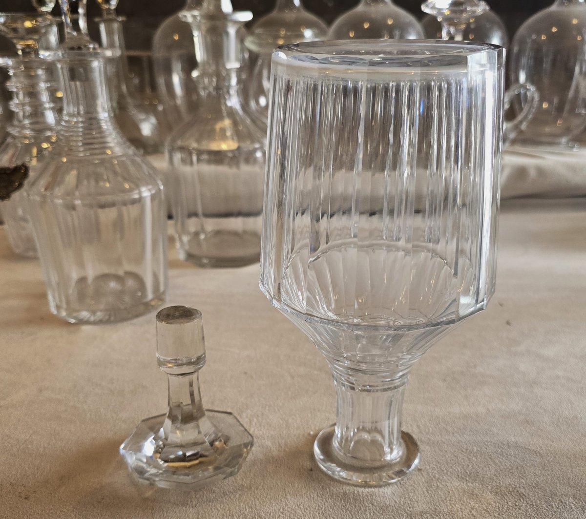 Bottiglia antica n.6 in cristallo molato - Inghilterra XIX esimo secolo-photo-3