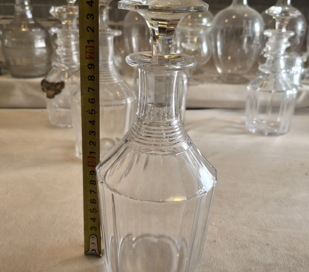 Bottiglia antica n.6 in cristallo molato - Inghilterra XIX esimo secolo-photo-4