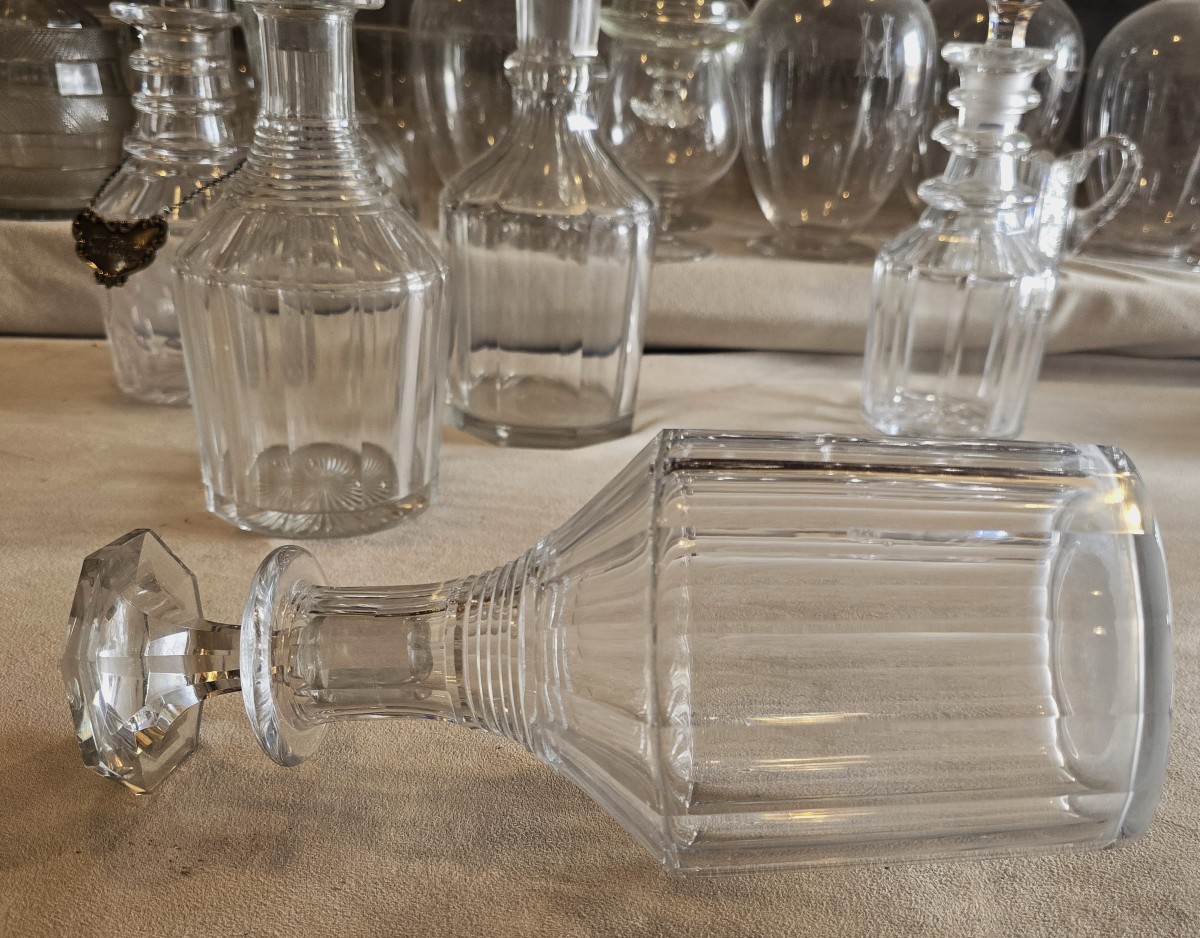 Bottiglia antica n.6 in cristallo molato - Inghilterra XIX esimo secolo