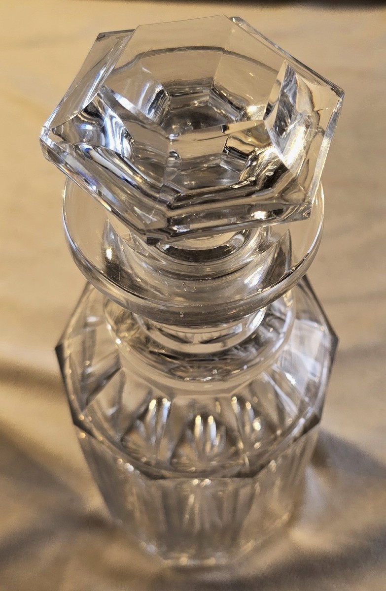 Antica bottiglia da liquore n.7  in cristallo molato,  XIX esimo secolo-photo-3