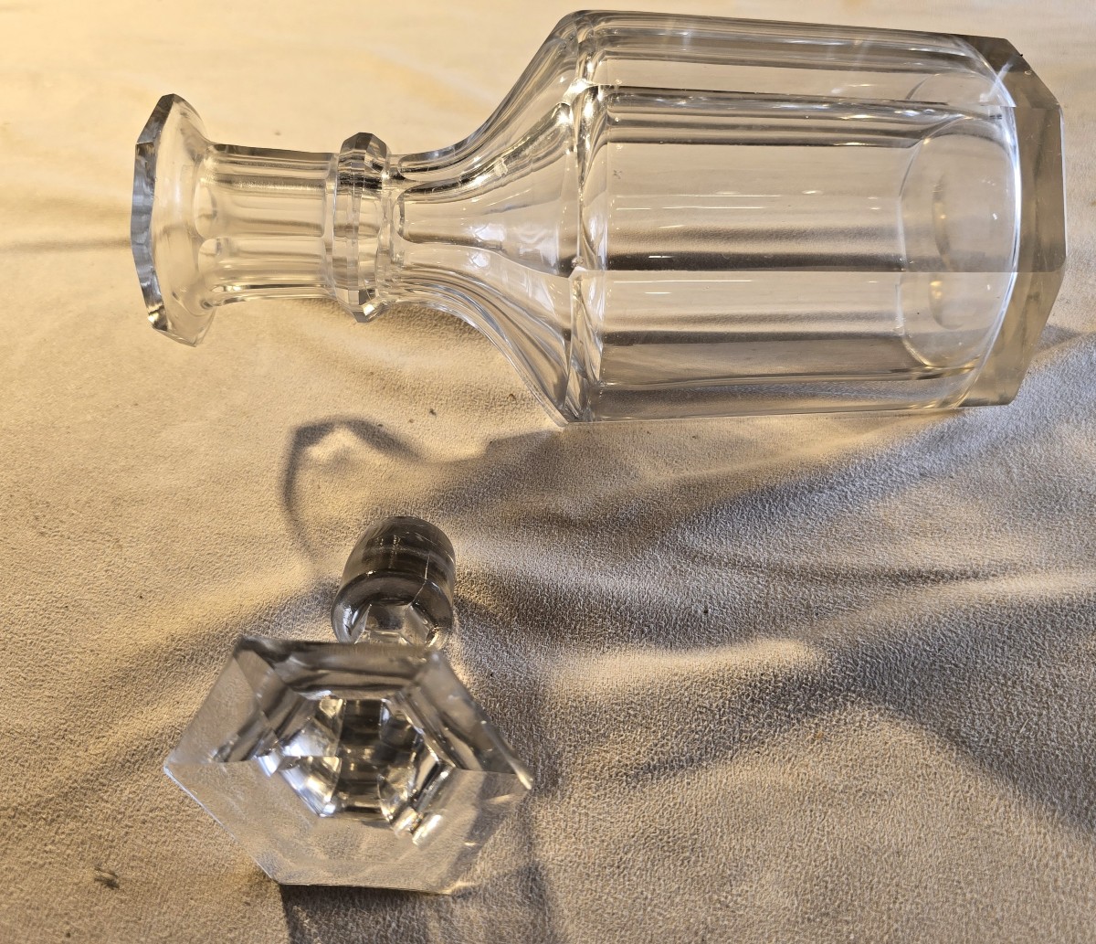 Antica bottiglia da liquore n.7  in cristallo molato,  XIX esimo secolo-photo-2