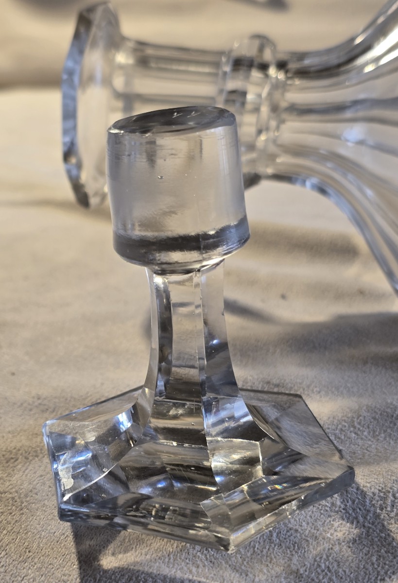 Antica bottiglia da liquore n.7  in cristallo molato,  XIX esimo secolo-photo-3