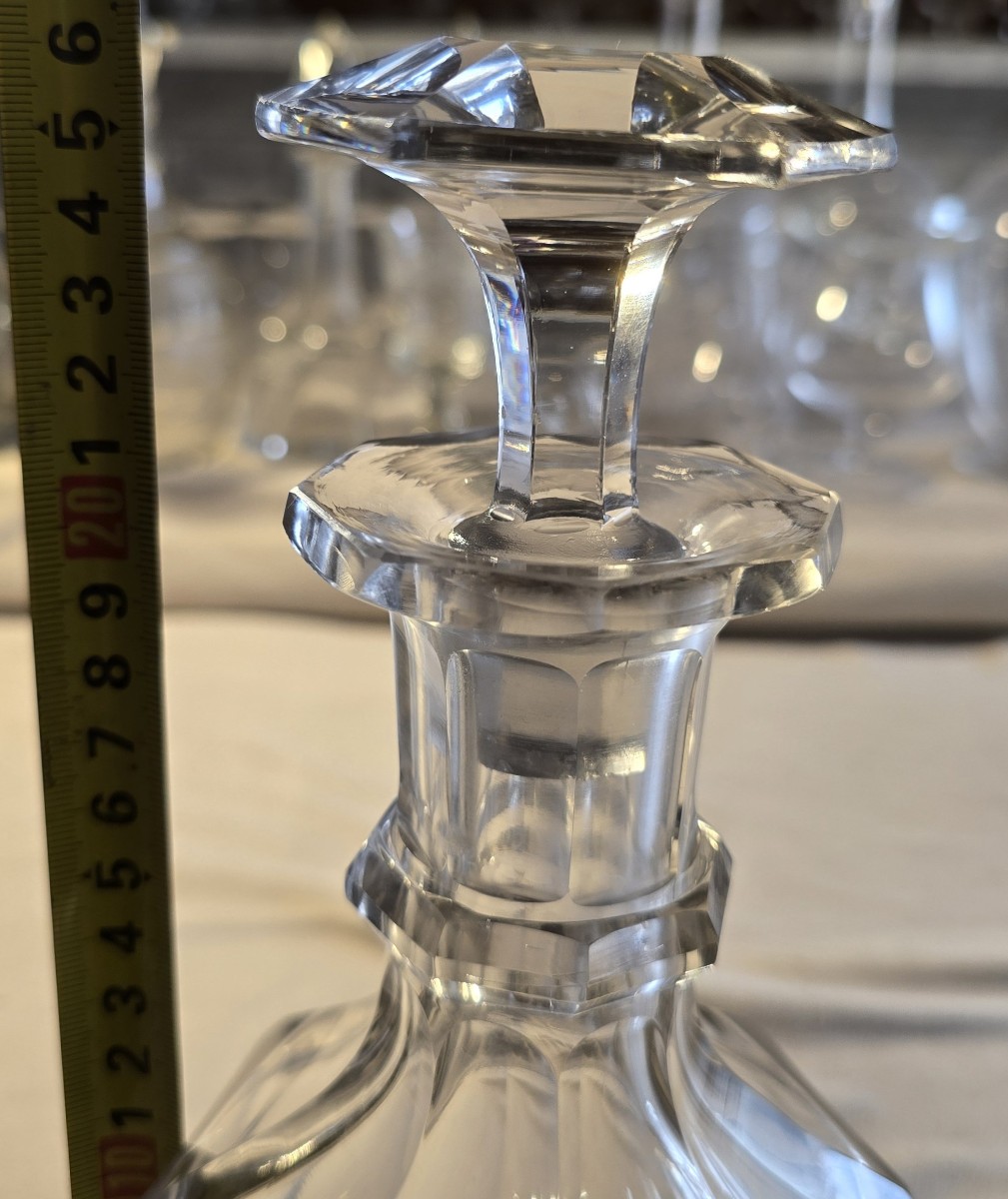 Antica bottiglia da liquore n.7  in cristallo molato,  XIX esimo secolo-photo-5