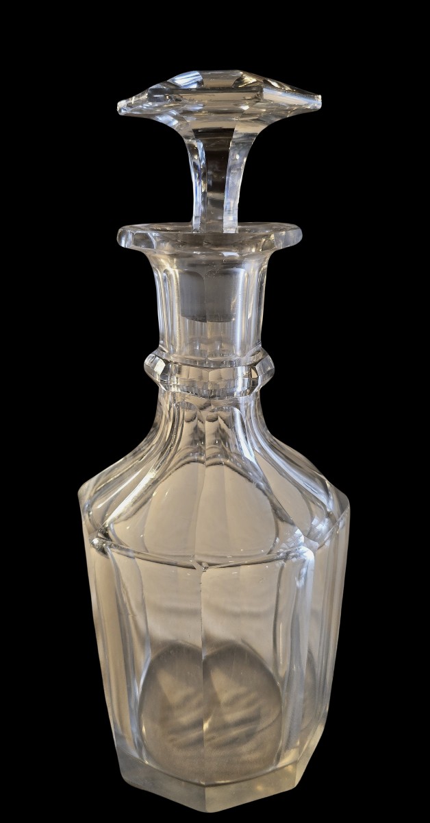 Antica bottiglia da liquore n.7  in cristallo molato,  XIX esimo secolo