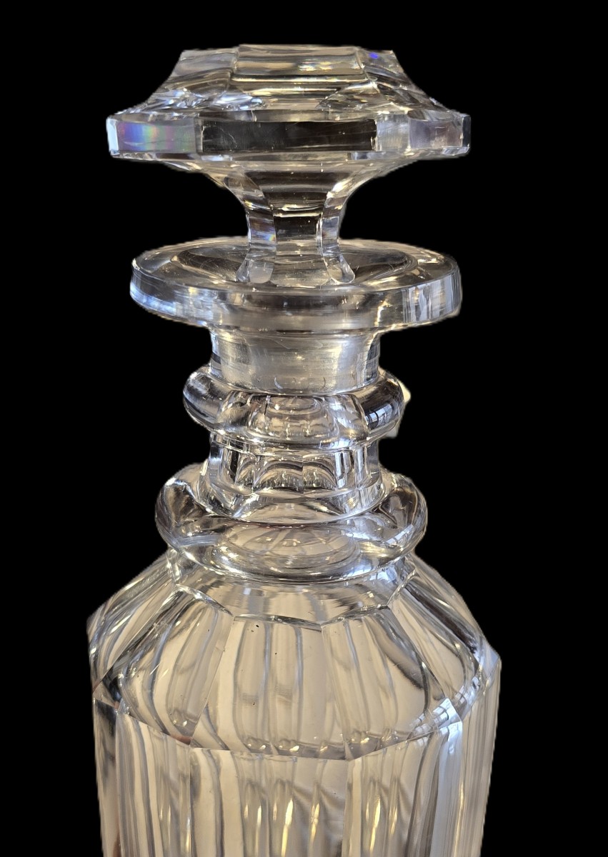 Antica bottiglia decanter da liquore n. 8 in cristallo molato - seconda metà '800-photo-2