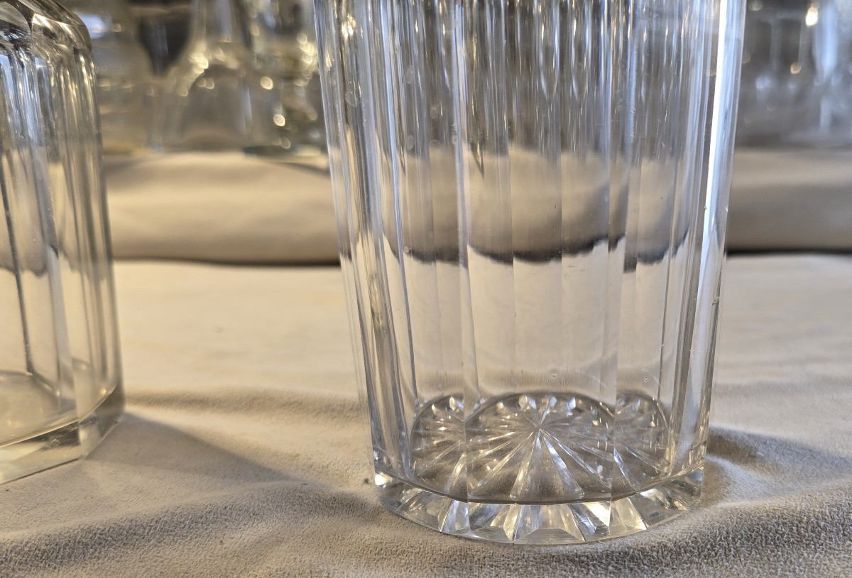 Antica bottiglia decanter da liquore n. 8 in cristallo molato - seconda metà '800-photo-3