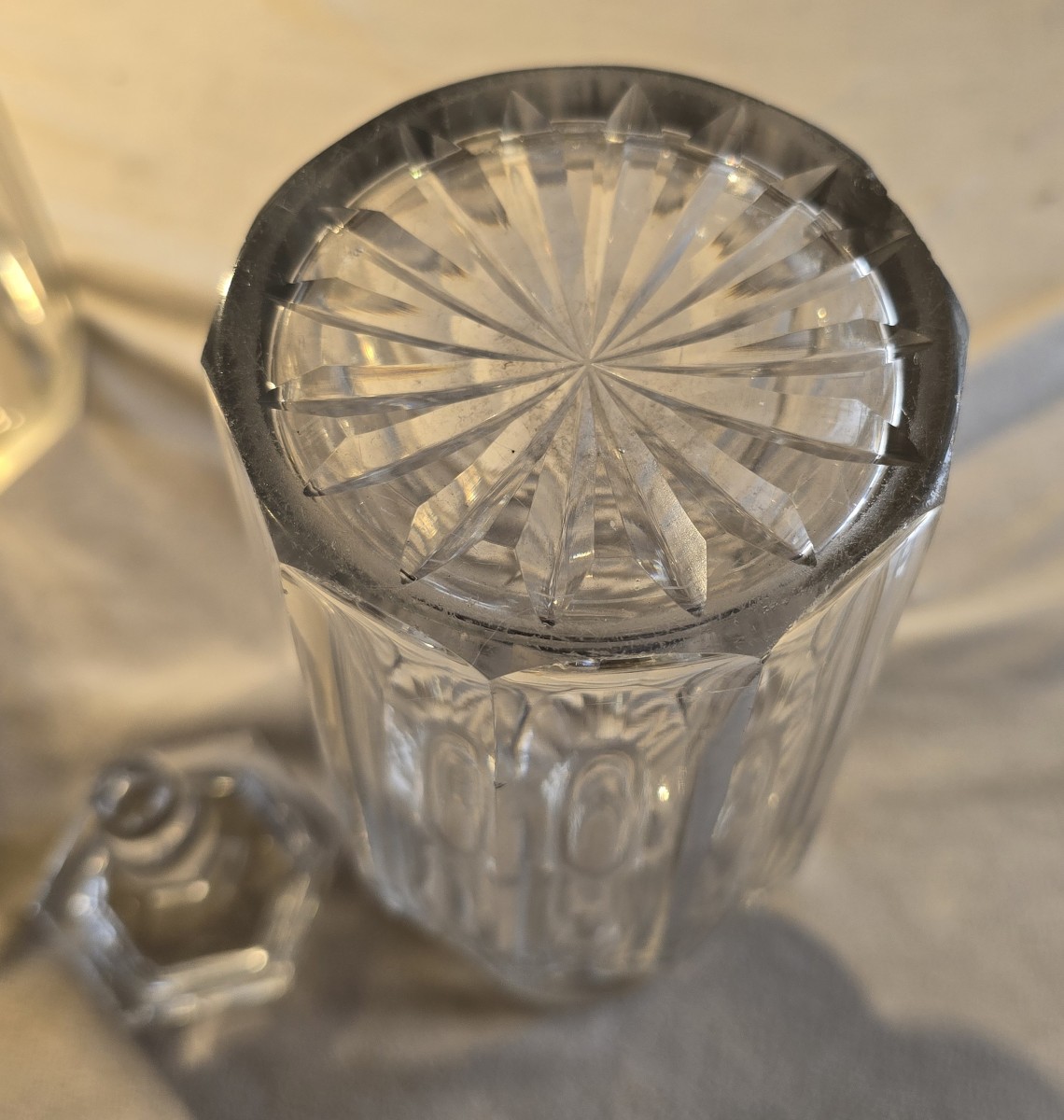 Antica bottiglia decanter da liquore n. 8 in cristallo molato - seconda metà '800-photo-4