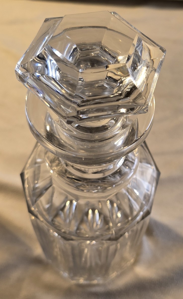 Antica bottiglia decanter da liquore n. 8 in cristallo molato - seconda metà '800-photo-1