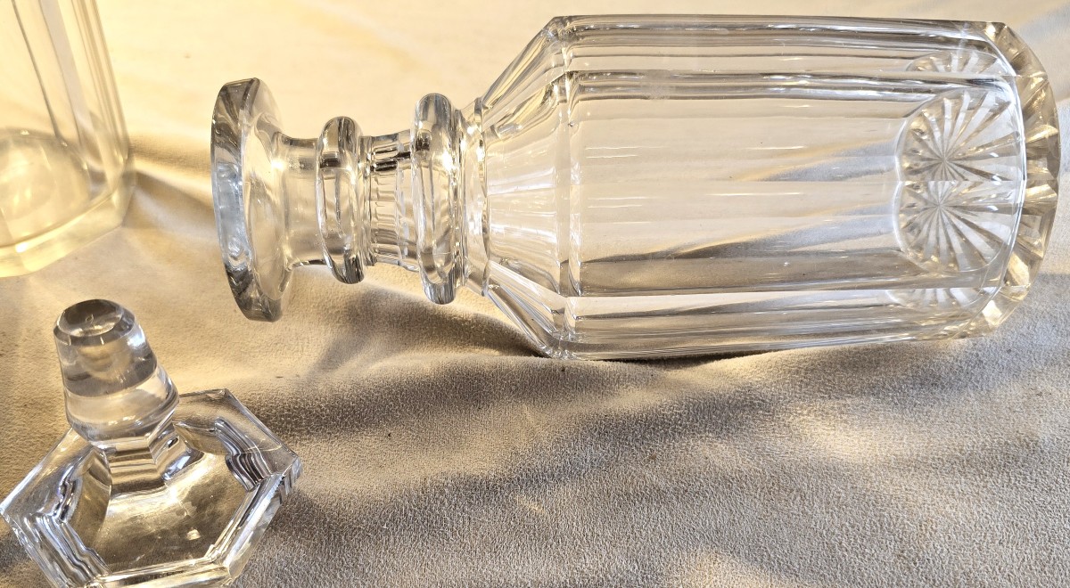 Antica bottiglia decanter da liquore n. 8 in cristallo molato - seconda metà '800-photo-2