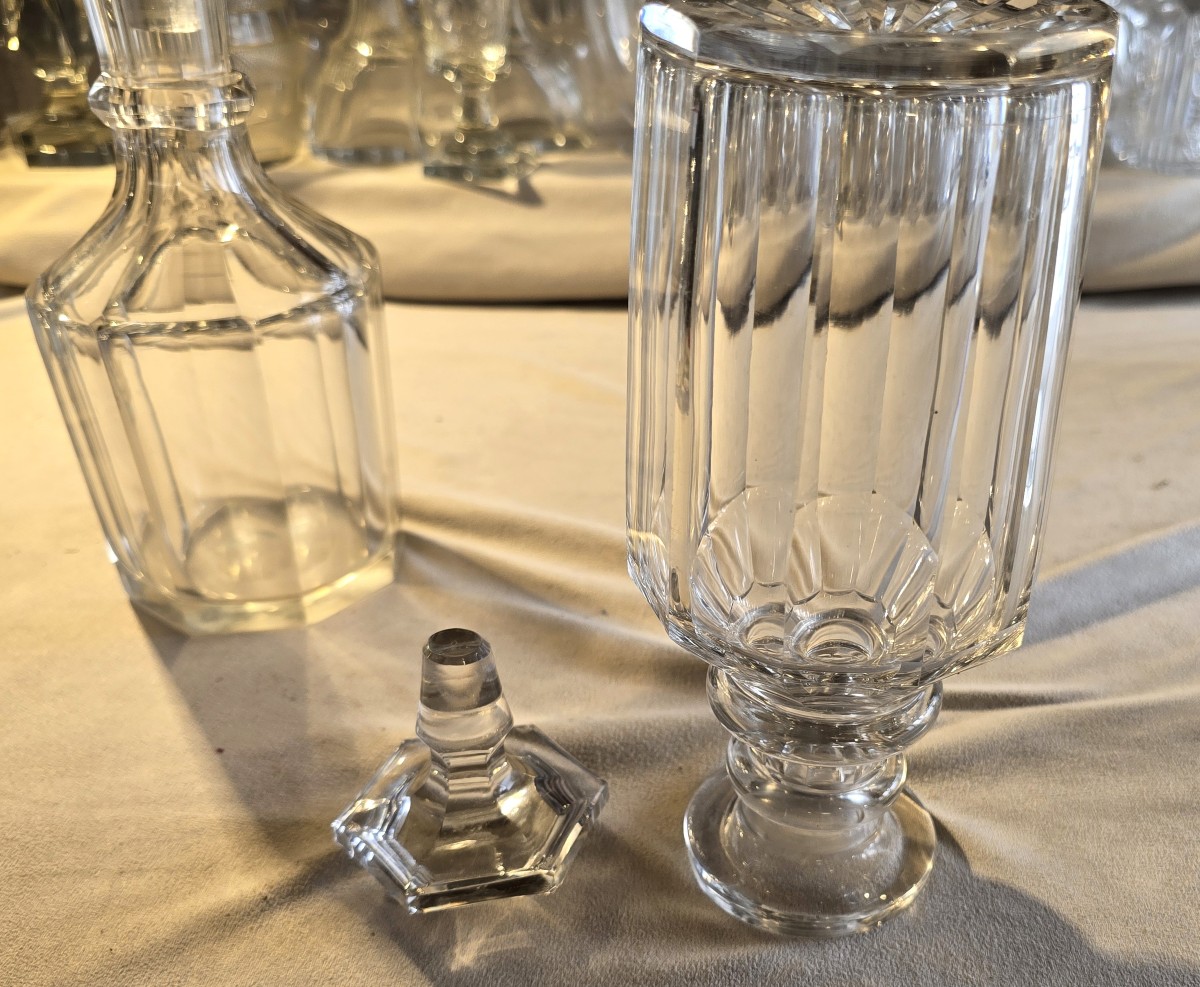 Antica bottiglia decanter da liquore n. 8 in cristallo molato - seconda metà '800-photo-3