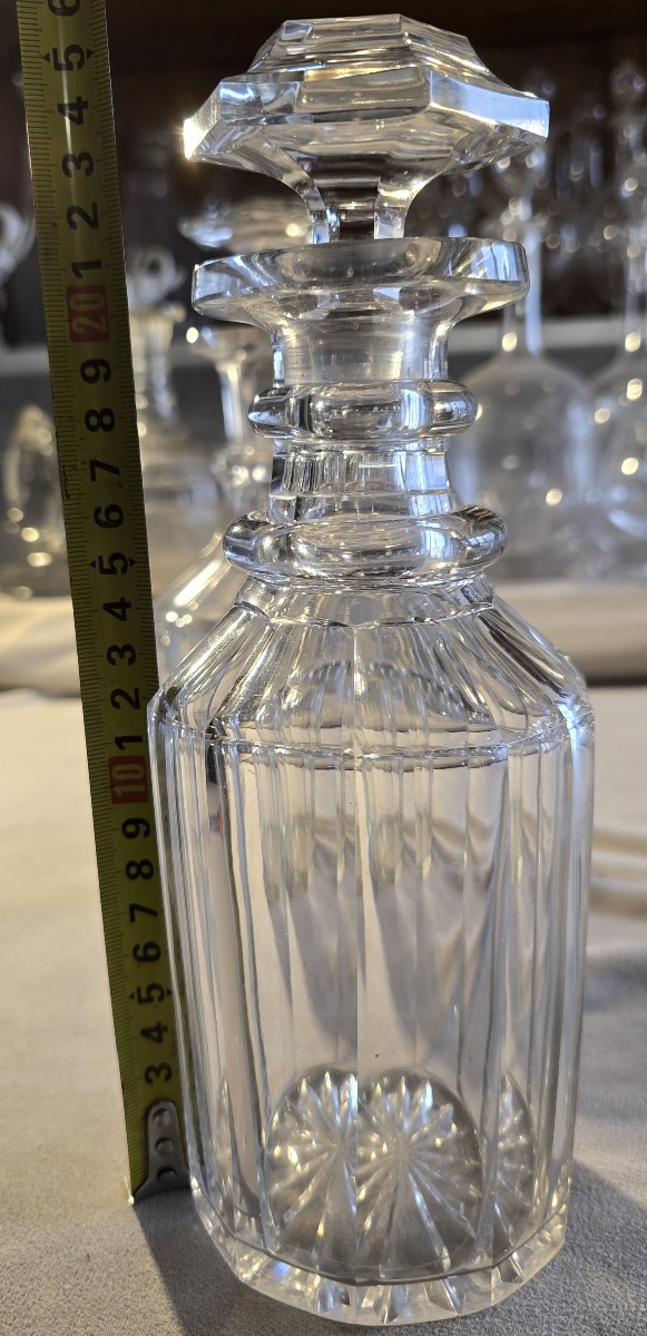 Antica bottiglia decanter da liquore n. 8 in cristallo molato - seconda metà '800-photo-4