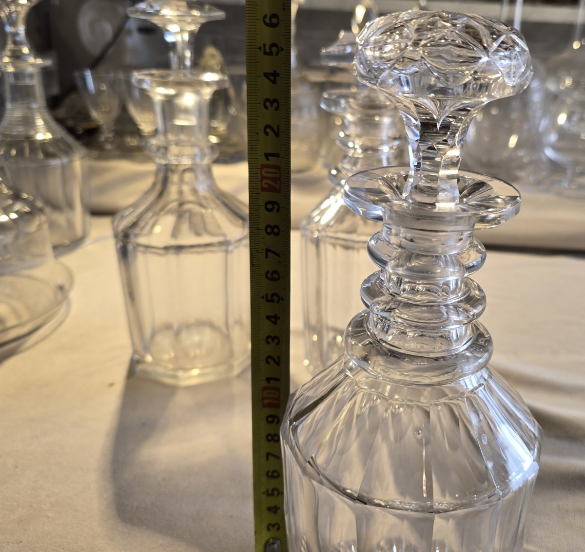 Bottiglia decanter antica '800 n.9 in cristallo molato-photo-5