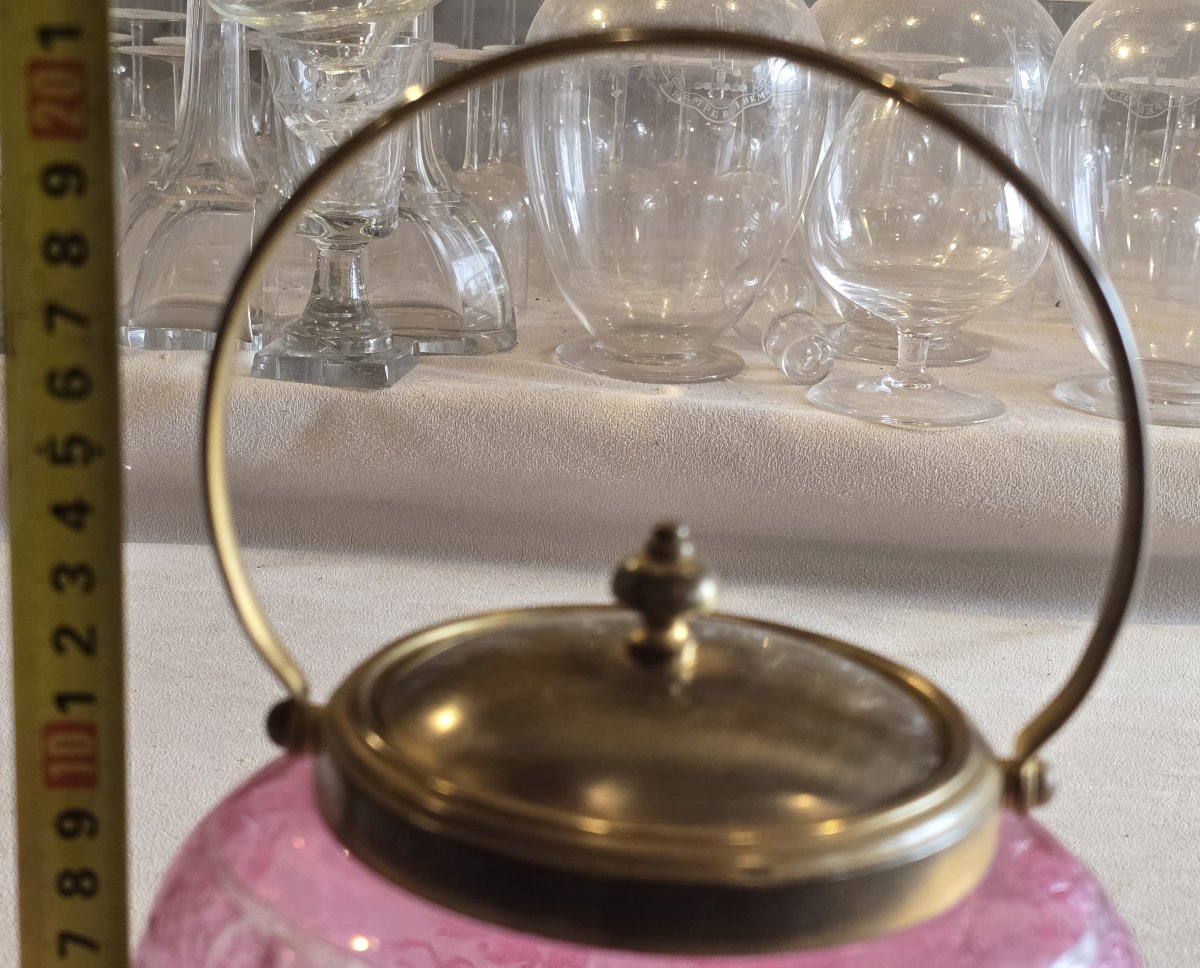 Biscottiera antica in vetro inciso - Baccarat periodo liberty-photo-5