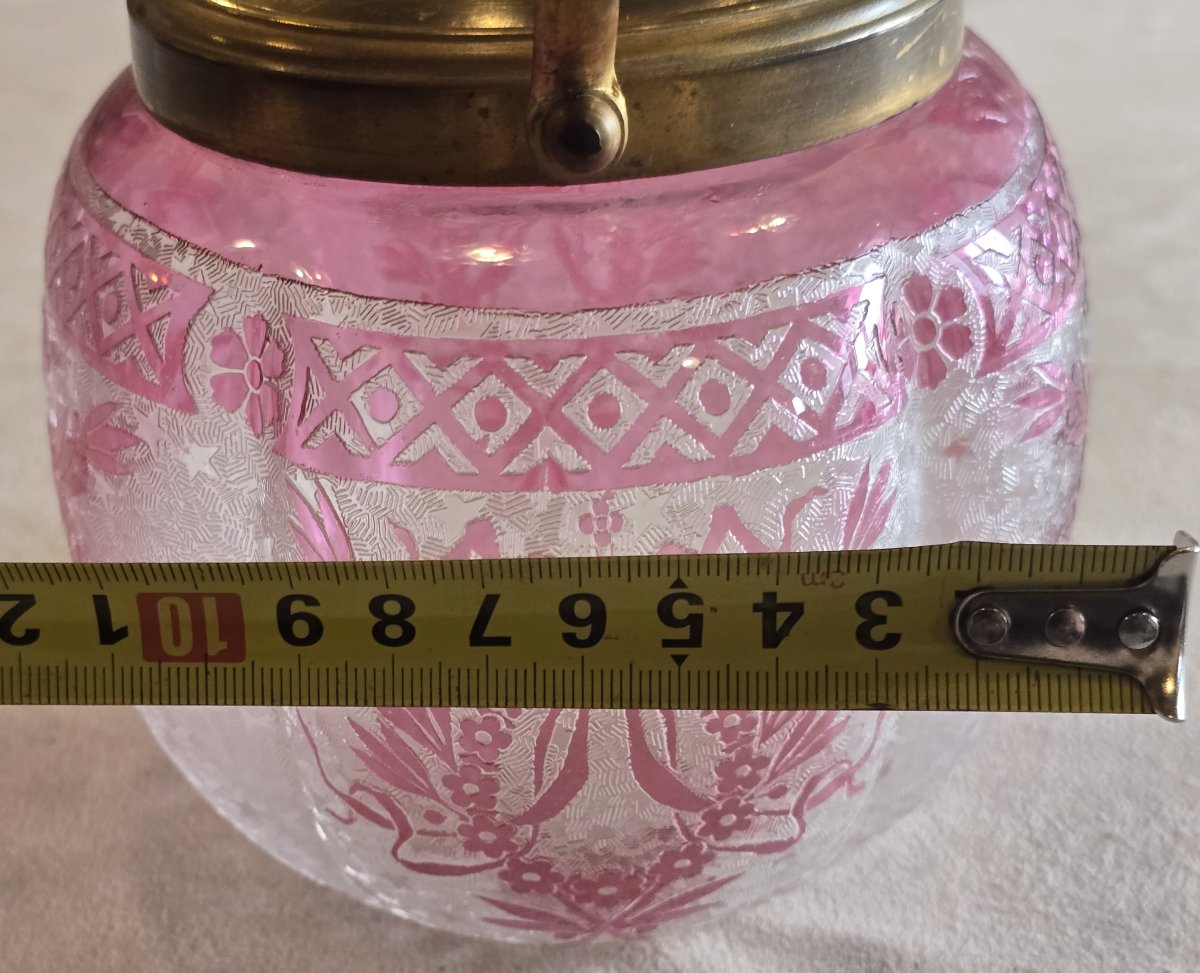 Biscottiera antica in vetro inciso - Baccarat periodo liberty-photo-6