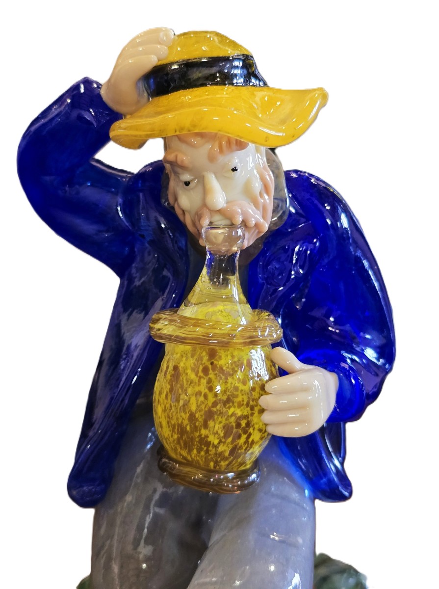 Antica statuina in vetro Boema-photo-2