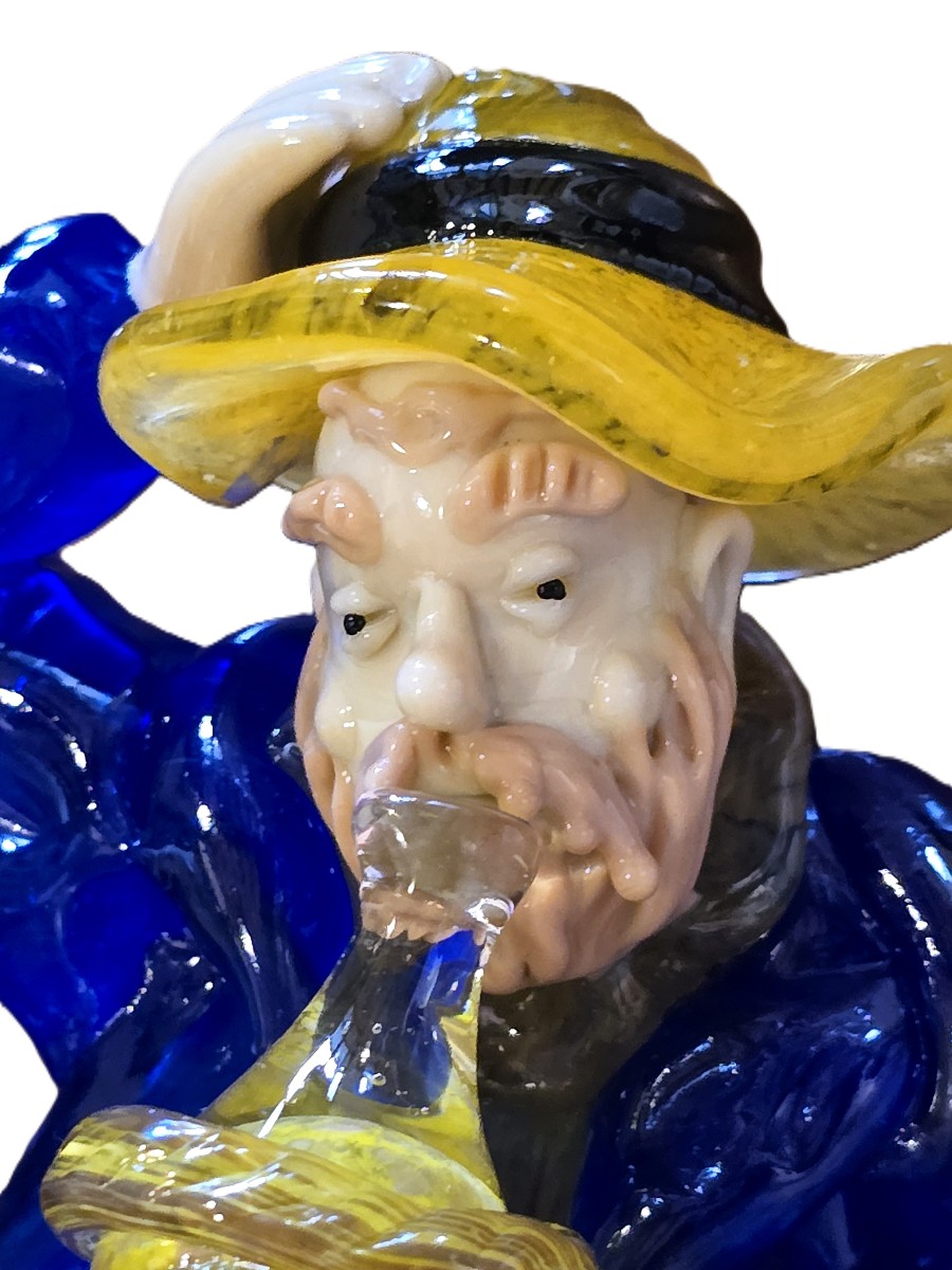 Antica statuina in vetro Boema-photo-3