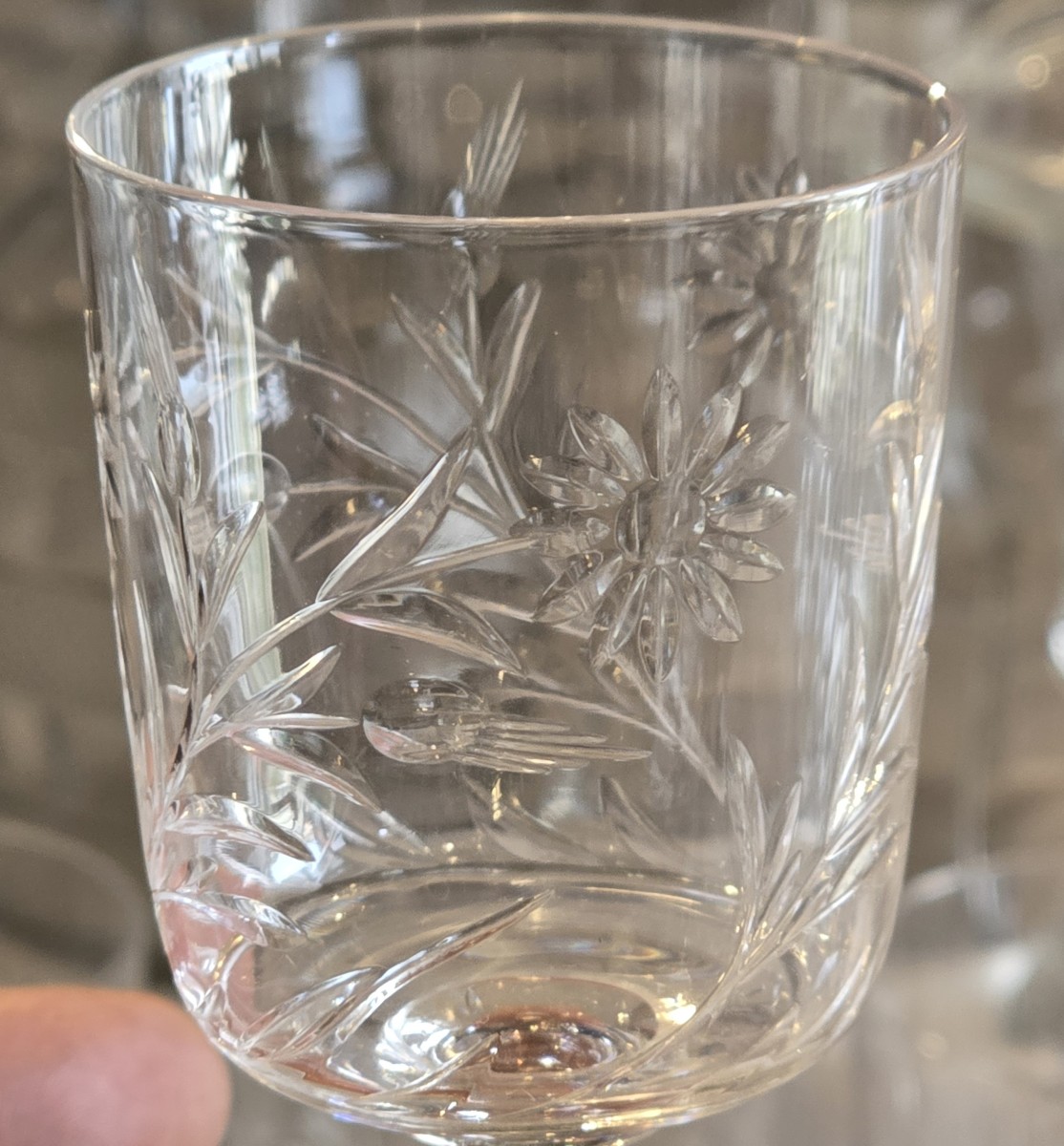 Lotto di 10 bicchieri da acqua h 13,5 cm Baccarat decoro margherite fine '800-photo-4