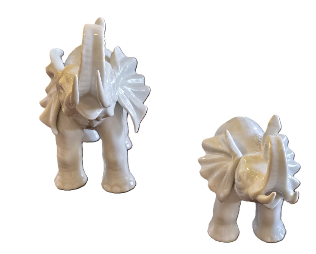 Coppia di statuine in porcelanna bianca , Italia 1950-1970-photo-1